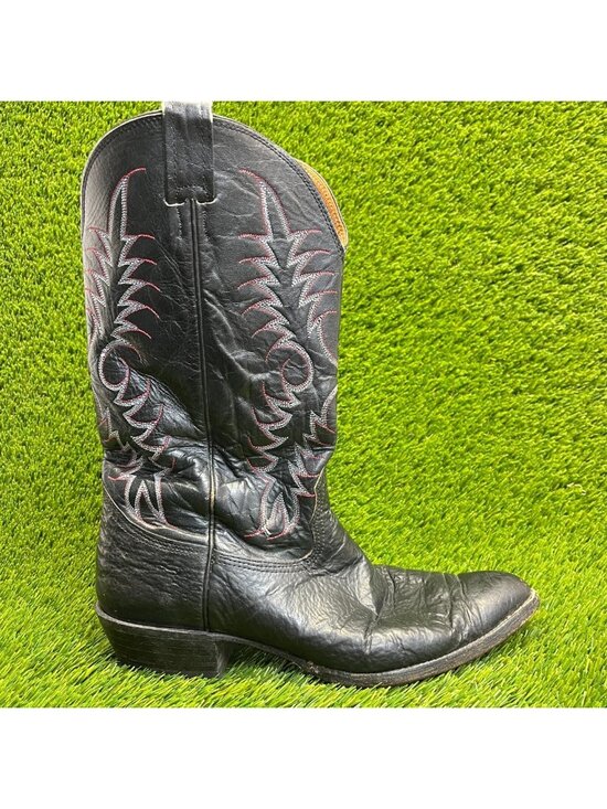 Nocona Mens Size 11 Black Classic Outdoor Leather Western Cowboy Pull On Boots main image 5